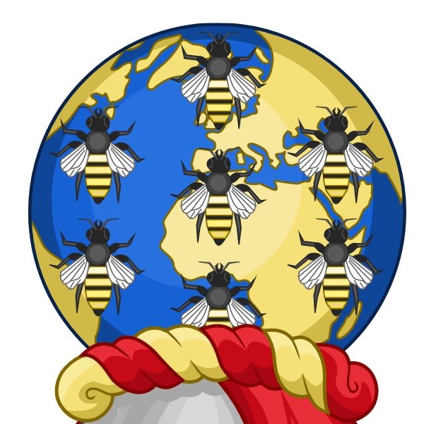 Seven bees on Manchester coat of arms