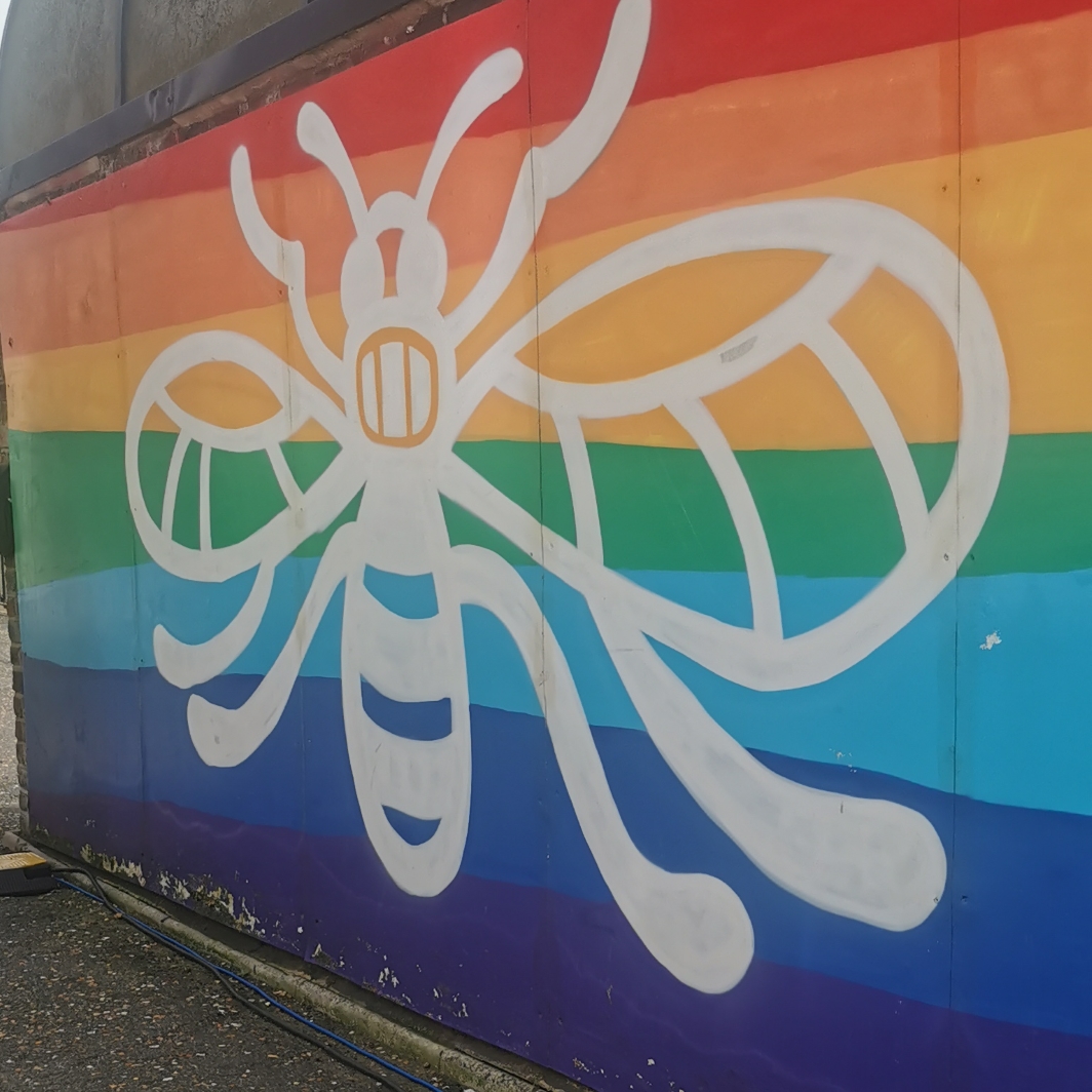 Manchester Bee mural on Stanley Street, Salford