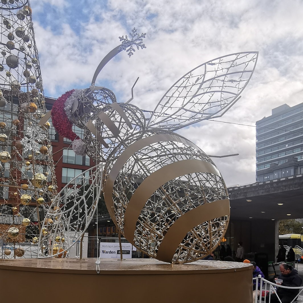 Christmas bee in Piccadilly Gardens