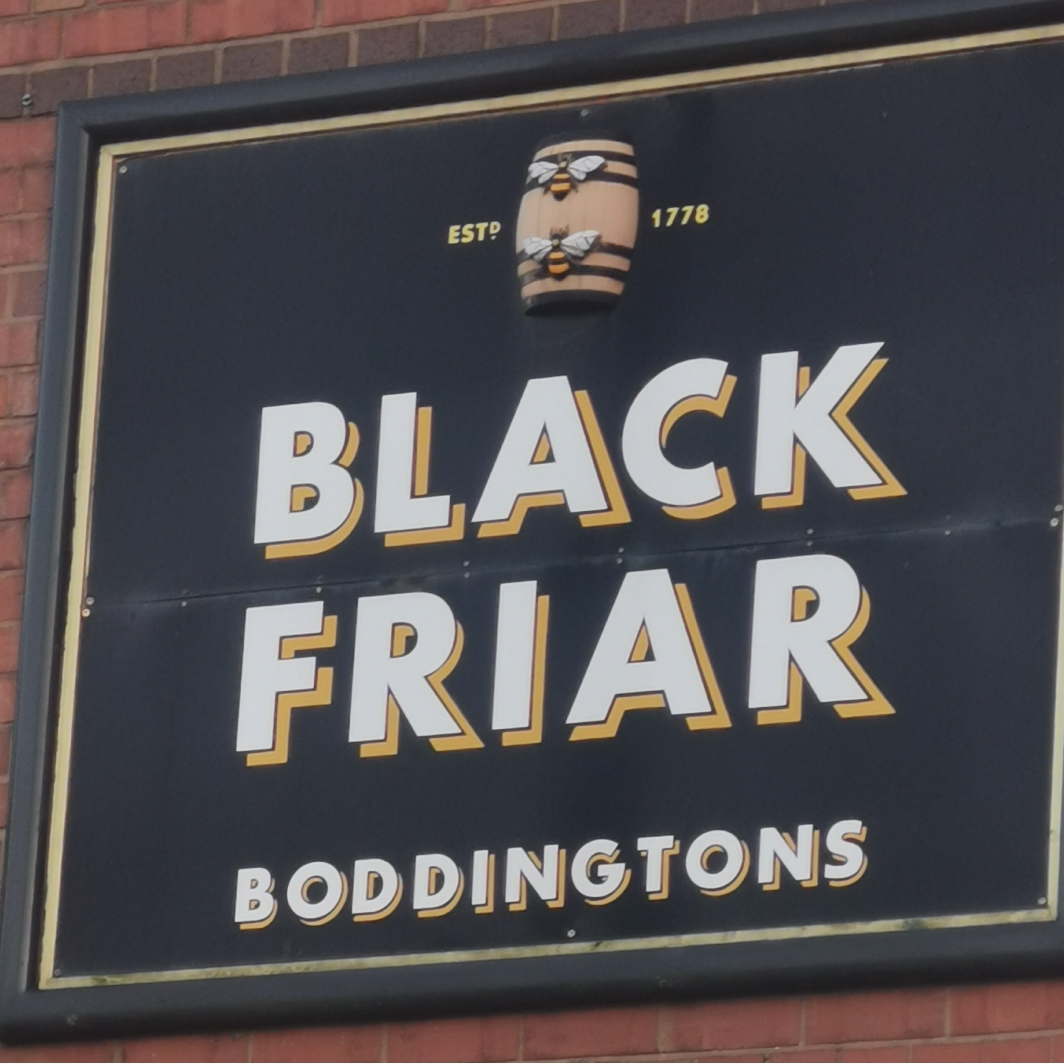 Bees on sign at the Black Friar pub, Blackfriars Road, Salford